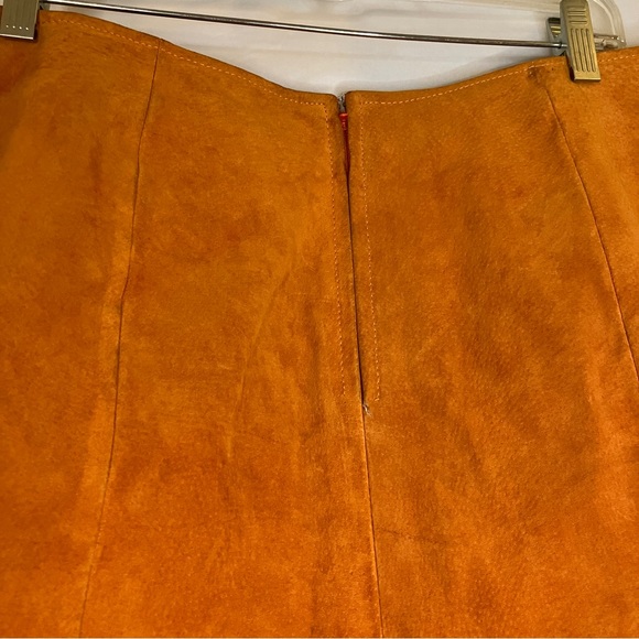 Chia Orange Womens Suede Mini Skirt Size 16 - Picture 6 of 14